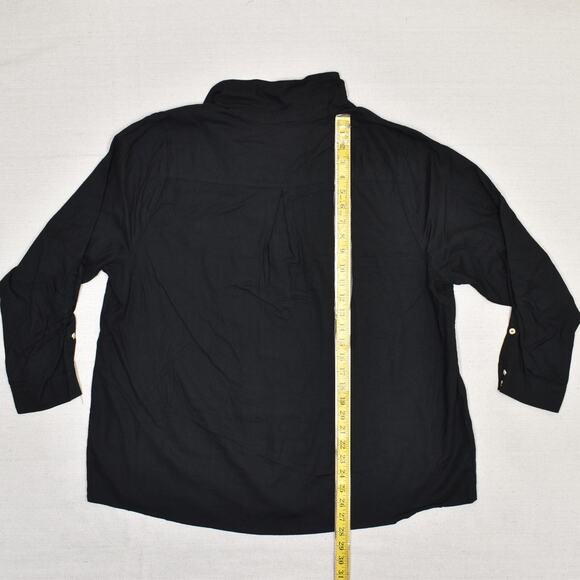Torrid Women's Blouse V Neck Long Sleeve Solid Polyester Black Plus Size 2 - Picture 5 of 8